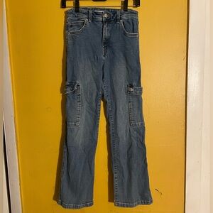 Kids Girls Blue Cargo Jeans
